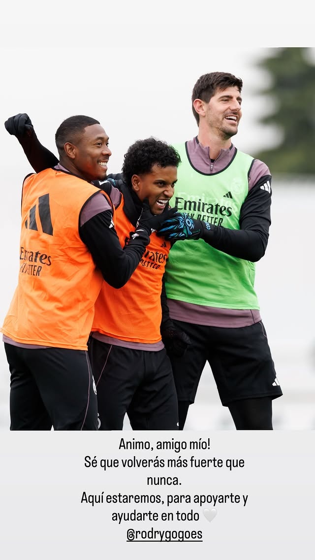 开云-库尔图瓦祝福罗德里戈：加油，我的朋友！我们都会支持你，帮助你